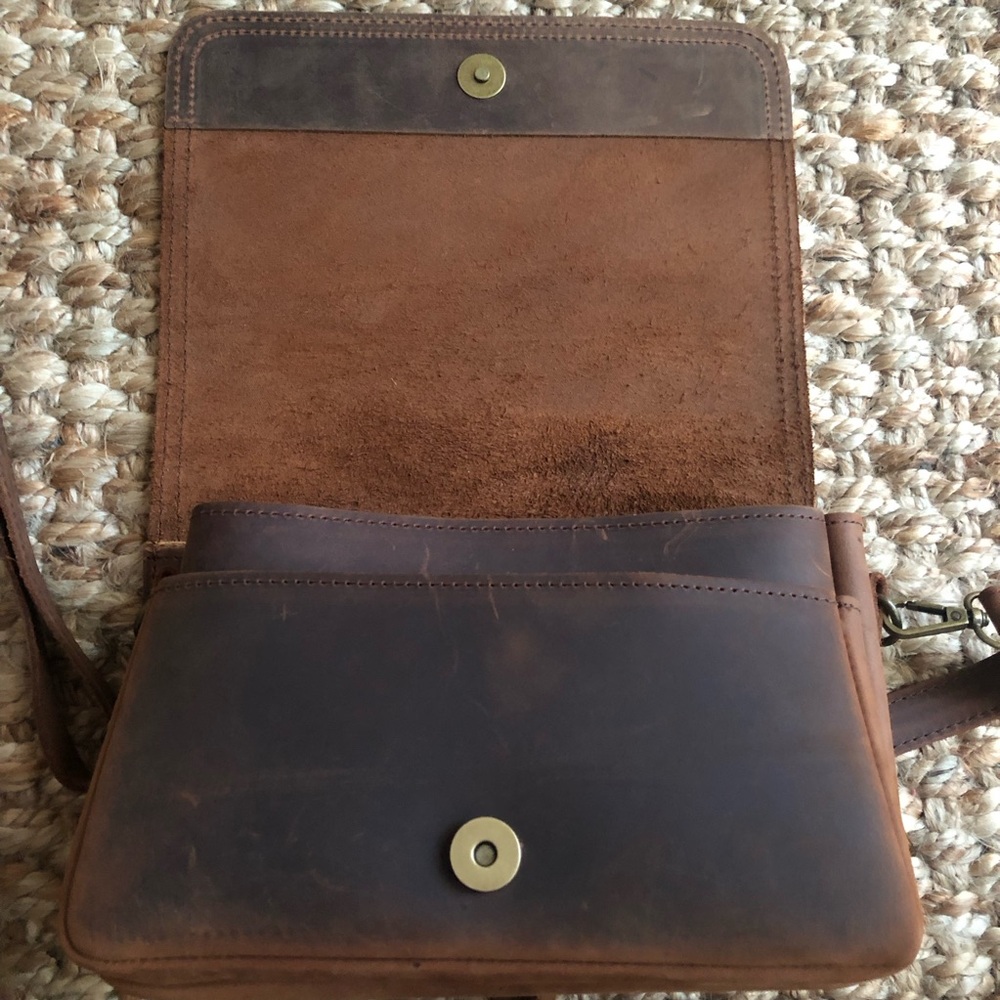 Anthropologie Brown Leather Crossbody Bag - Picture 6 of 12